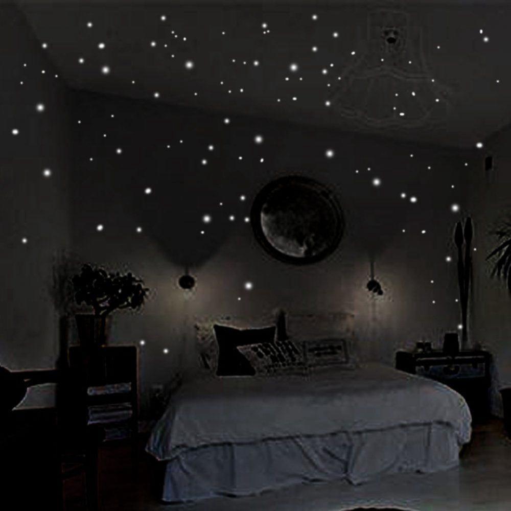 Glow In Dark Stars - 407 Adet Yuvarlak Noktalar Duvar Çıkartmaları