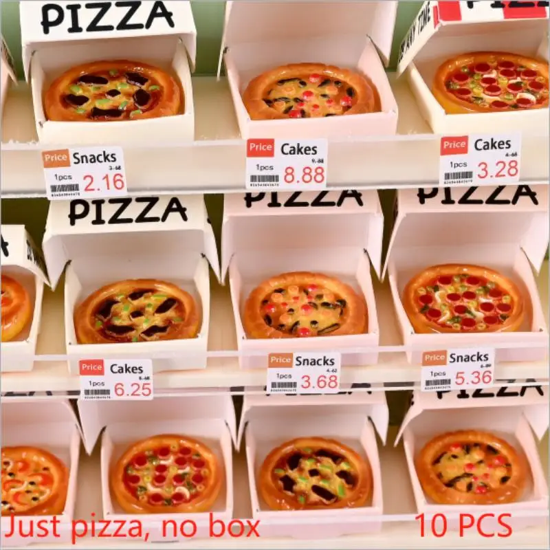 Kids Toys House - 10 adet Dollhouse minyatür simüle pizza