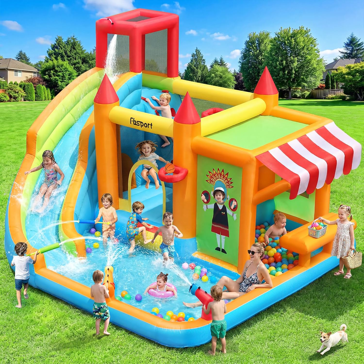 Kids Toys House - Şişme Oyun Evi Su Kaydırağı, Çocuklar