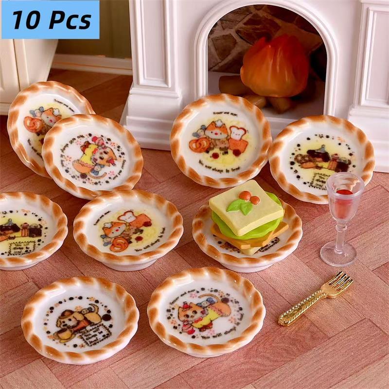 Kids Toys House - 10 adet/takım Dollhouse Minyatür Yavru Köpek