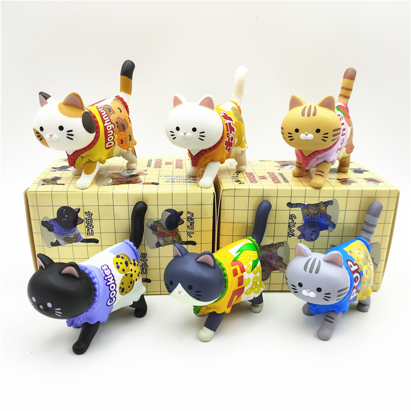 Kids Toys Packaging - Şeker Paketindeki Sevimli Kedi Figürleri, Kedi