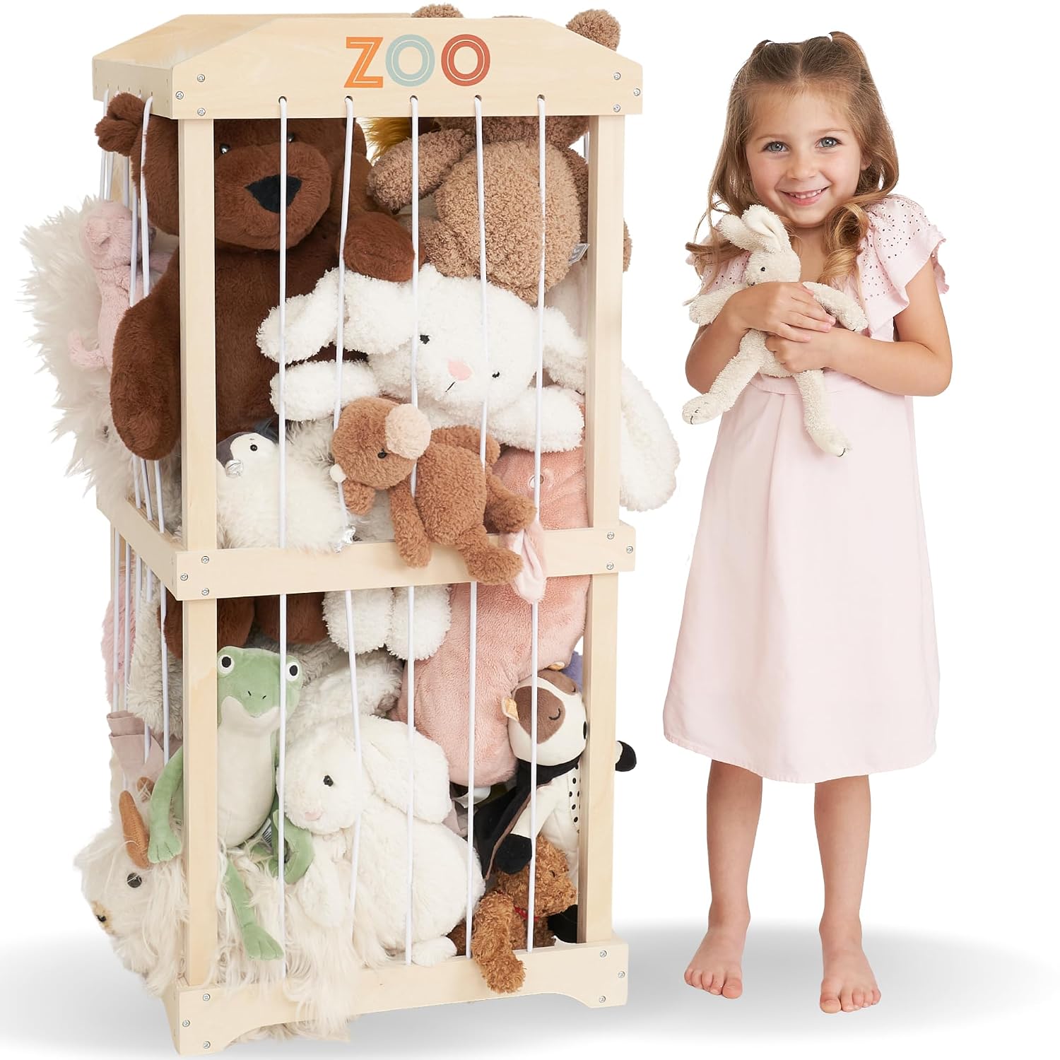 Kids' Toy - Kolay Kurulumlu Büyük Ahşap Peluş Oyuncak