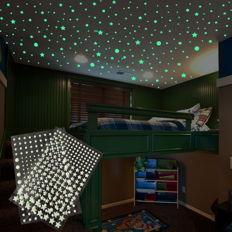 Glow In Dark Stars - 202 adet/takım 3D Kabarcık Yıldız Noktalar