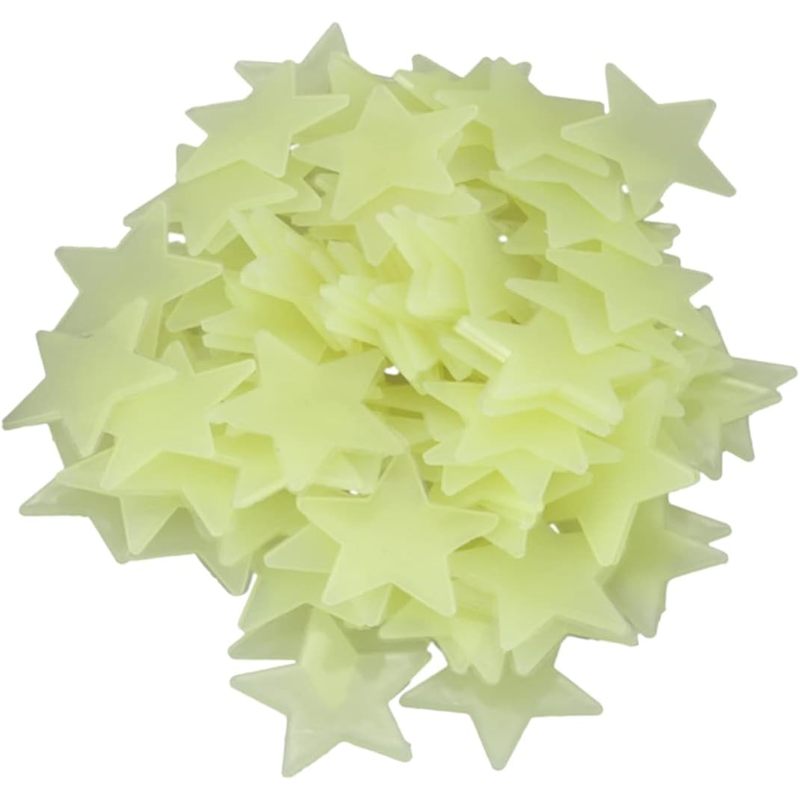 Glow In Dark Stars - 100 Adet Karanlıkta Parlayan Yıldız Çıkartması,
