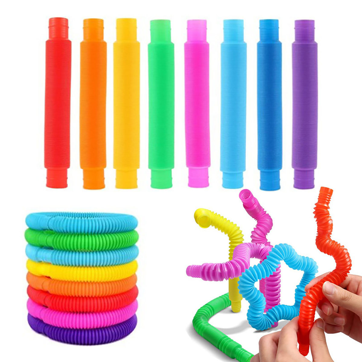 Kids Toys Youtube - 10-30 adet renkli teleskopik tüpler Fidget