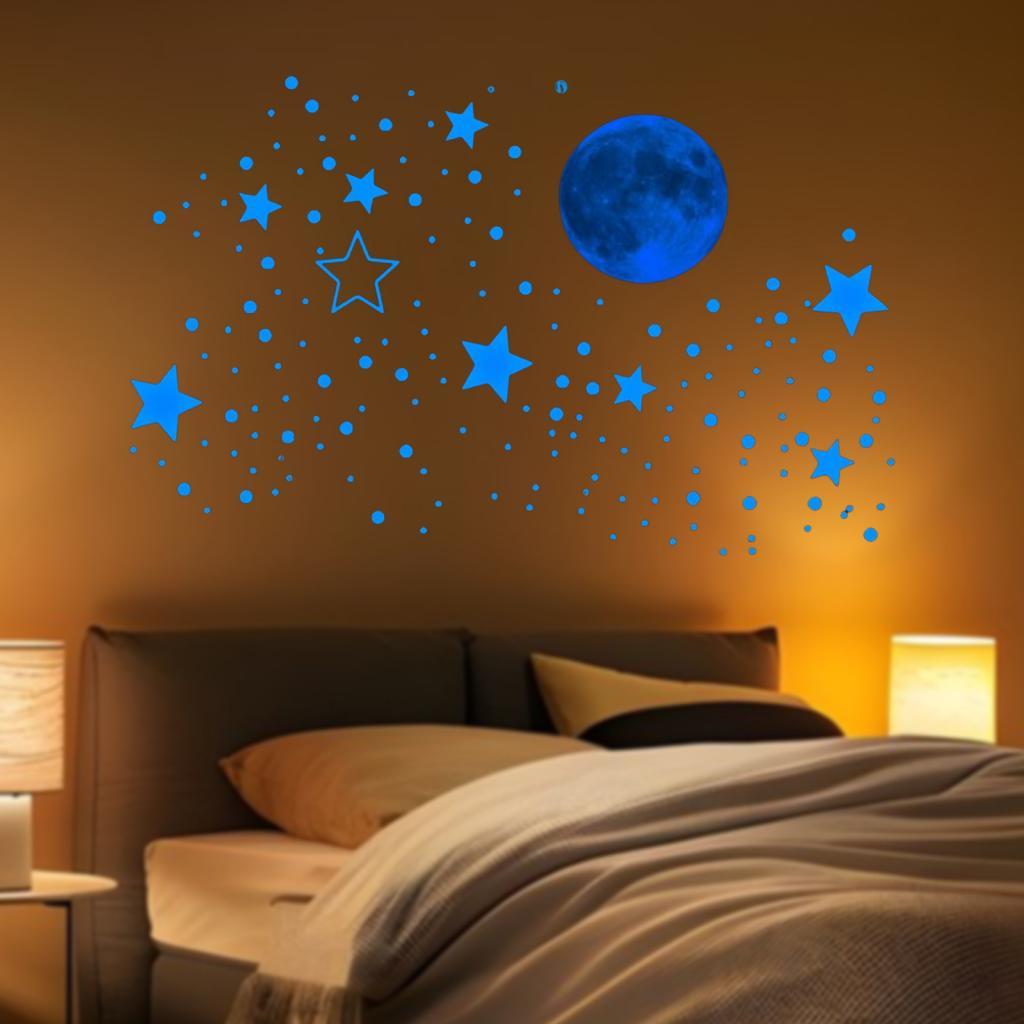 Glow In Dark Stars - 5x Karanlıkta Parlayan Duvar Çıkartmaları Ev